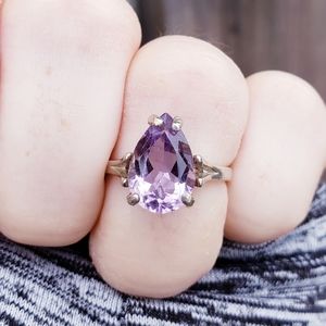 Pear Cut Amethyst Ring
